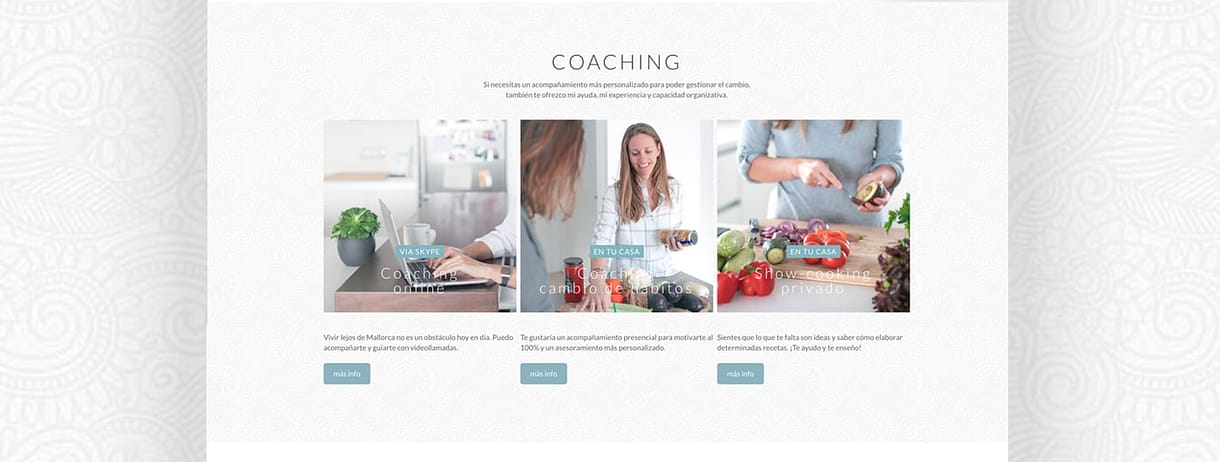 diseño web sección coaching